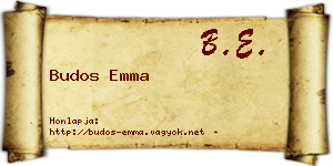 Budos Emma névjegykártya